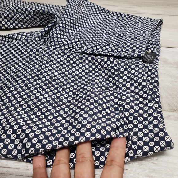 Valerie Bertinelli Cropped Pointi Pants Size 6 Navy White Work Preppy - Picture 6 of 12